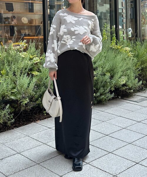 Thevon（ゼボン）の「ジャガードシャギーニット（ニット/セーター・レディース・ブラウン/アイボリー/グレー・FREE）」の21枚目の写真