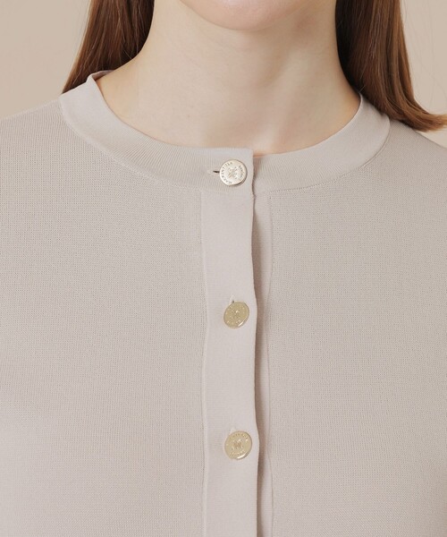 MACKINTOSH LONDON（マッキントッシュ ロンドン）の「ミラノリブニットカーディガン（カーディガン/ボレロ・レディース・ベージュ/ブラック・38/40）」の7枚目の写真