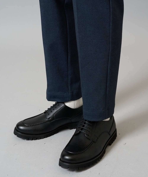 a.v.v（アーヴェヴェ）の「【イージーケア/ストレッチ】メランジポンチスマートスラックス【洗濯機で洗える】通勤/ビジネス/ジャケット〈ON/OFF SERIES〉（スラックス・メンズ・ダークグレー/ネイビー・46/48/50）」の4枚目の写真