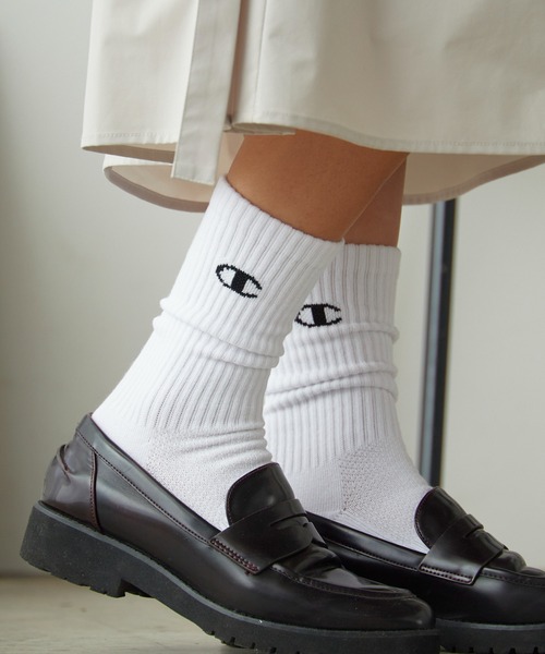 Champion(チャンピオン)の「Champion/チャンピオン 3P MIDDLE SOCKS 3点セット ソックス(ソックス/靴下・メンズ・ホワイト/ブラック・25/23)」の3枚目の写真