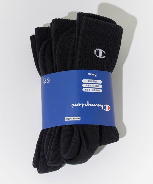 Champion(チャンピオン)の「Champion/チャンピオン 3P MIDDLE SOCKS 3点セット ソックス(ソックス/靴下・メンズ・ホワイト/ブラック・25/23)」の15枚目の写真