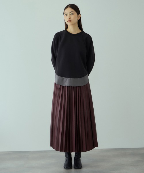 VICKY(ビッキー)の「レザーライクジョーゼットプリーツスカート≪手洗い可能≫(スカート・レディース・ブラック/ボルドー・M)」の8枚目の写真