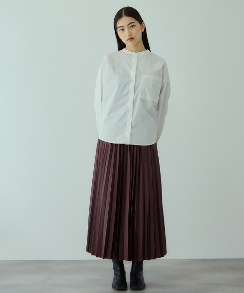 VICKY(ビッキー)の「レザーライクジョーゼットプリーツスカート≪手洗い可能≫(スカート・レディース・ブラック/ボルドー・M)」の13枚目の写真