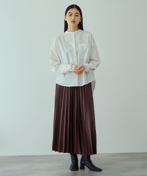 VICKY(ビッキー)の「レザーライクジョーゼットプリーツスカート≪手洗い可能≫(スカート・レディース・ブラック/ボルドー・M)」の14枚目の写真