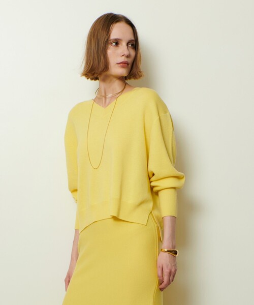 allureville（アルアバイル）の「ウールスムース2WAYネックプルオーバー（ニット/セーター・レディース・ミント/ダークブラウン/オフホワイト/ライトイエロー/グレー系その他/ネイビー・2）」の22枚目の写真