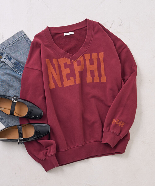 セール】ヴィンテージライク Vネックロゴスウェット（スウェット