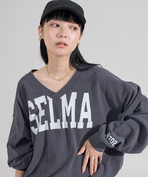 スウェット 大人可愛い Vネック」に該当するレディースのトップス