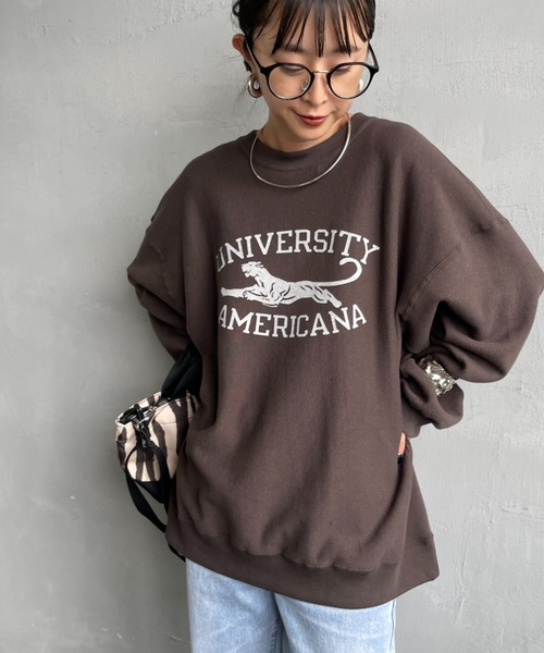 Americana/アメリカーナ] カレッジプリント クルーネック
