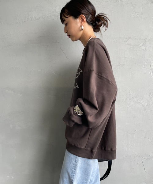 Americana/アメリカーナ] カレッジプリント クルーネックスウェット