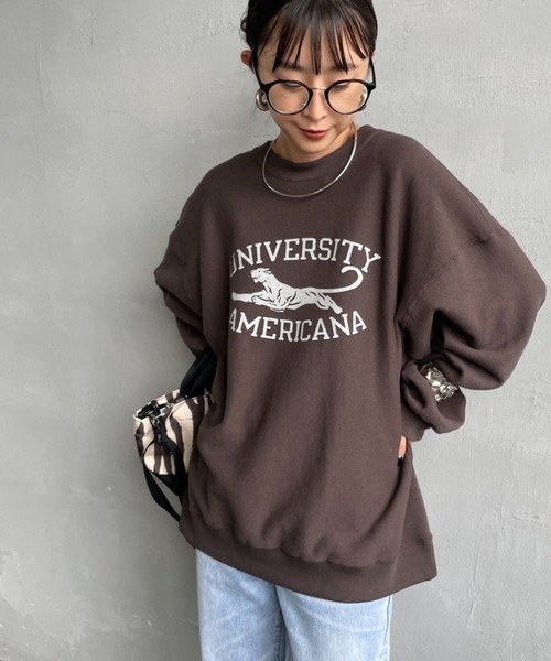 Americana/アメリカーナ] カレッジプリント クルーネック