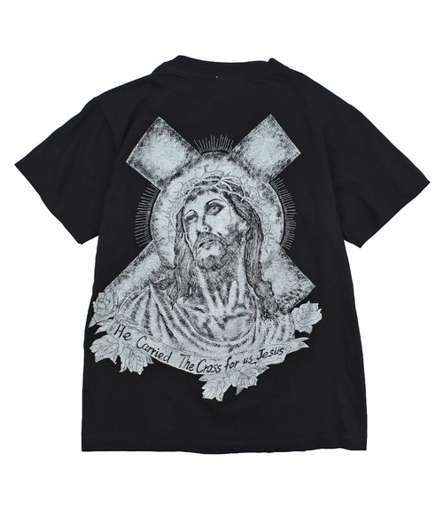 VINTAGE(ヴィンテージ)の「【USED】90’s デッドストック TOUR CHAMP “Christ” アート Tシャツ(Tシャツ/カットソー・メンズ・ブラック・MEDIUM)」の1枚目の写真