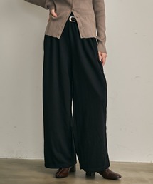 ベルトループデザインワイドスウェットパンツ