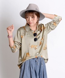 豹柄長袖シャツ ブラウス 大人カジュアル