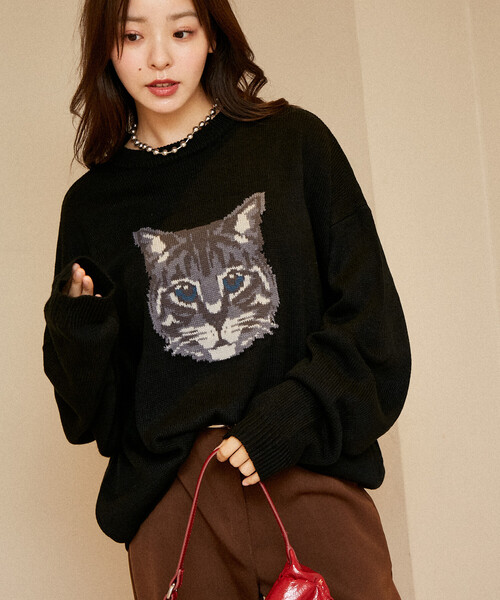 セール】PUBLUX/パブリュクス Various キャット デザイン ニット 限定