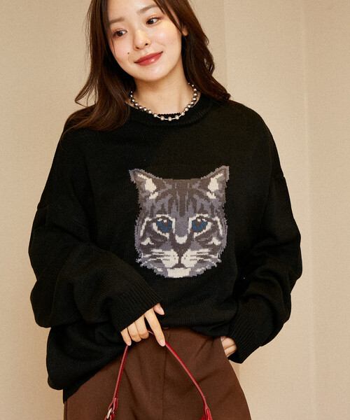 セール】PUBLUX/パブリュクス Various キャット デザイン ニット 限定