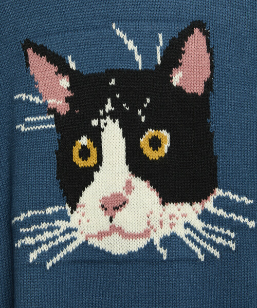 PUBLUX（パブリュクス）の「PUBLUX/パブリュクス Various キャット デザイン ニット　限定展開（ニット/セーター・レディース・チャコールグレー/ブルー/ブラック/ダークグレー/ベージュ/グリーン・LARGE/MEDIUM/SMALL）」の19枚目の写真