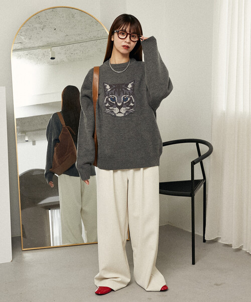 セール】PUBLUX/パブリュクス Various キャット デザイン ニット 限定