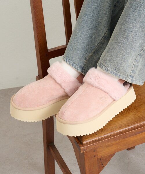 w closet（ダブルクローゼット）の「ファー厚底サンダル（ブーツ・レディース・アイボリー/ピンク/ベージュ・MEDIUM/LARGE）」の3枚目の写真