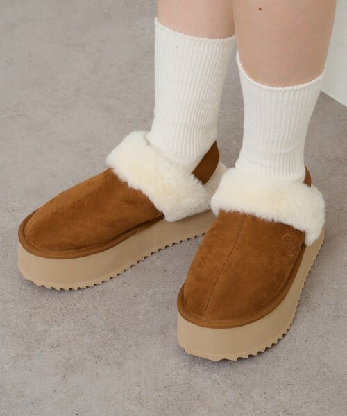 w closet（ダブルクローゼット）の「ファー厚底サンダル（ブーツ・レディース・アイボリー/ピンク/ベージュ・MEDIUM/LARGE）」の5枚目の写真