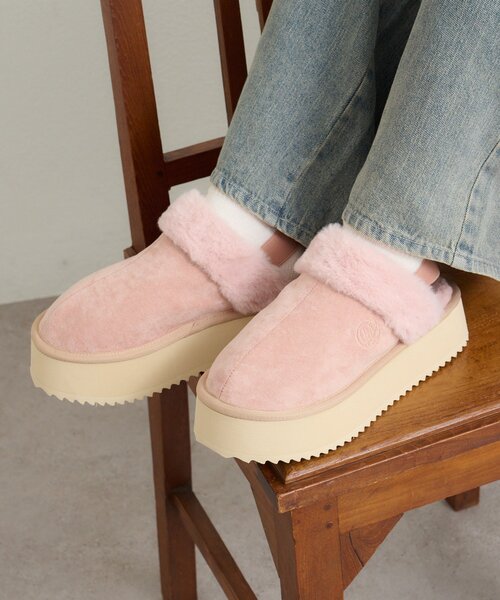 w closet（ダブルクローゼット）の「ファー厚底サンダル（ブーツ・レディース・アイボリー/ピンク/ベージュ・MEDIUM/LARGE）」の9枚目の写真