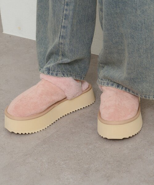 w closet（ダブルクローゼット）の「ファー厚底サンダル（ブーツ・レディース・アイボリー/ピンク/ベージュ・MEDIUM/LARGE）」の11枚目の写真