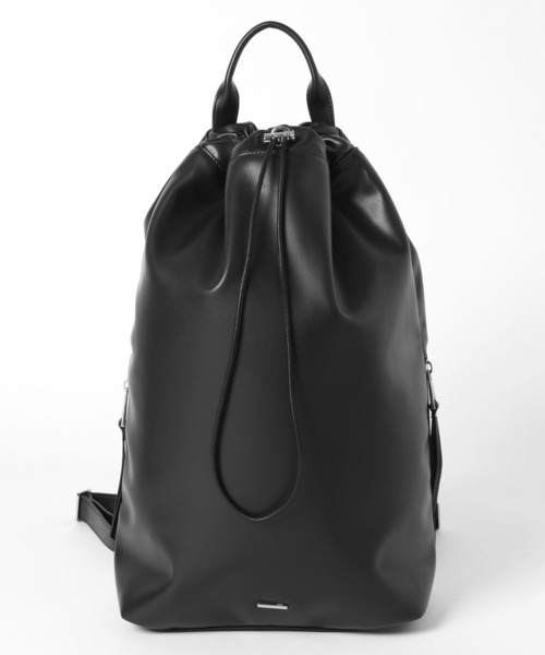 HARE（ハレ）の「レザーナップサック(HARE)（バックパック/リュック・メンズ・ブラック・FREE）」の2枚目の写真