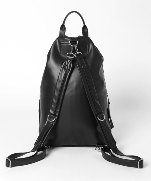 HARE（ハレ）の「レザーナップサック(HARE)（バックパック/リュック・メンズ・ブラック・FREE）」の4枚目の写真