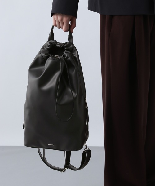 HARE（ハレ）の「レザーナップサック(HARE)（バックパック/リュック・メンズ・ブラック・FREE）」の21枚目の写真
