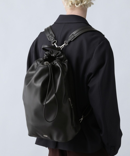 HARE（ハレ）の「レザーナップサック(HARE)（バックパック/リュック・メンズ・ブラック・FREE）」の17枚目の写真