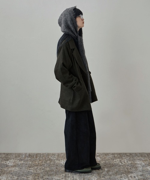 etoll.（エトル）の「モヘアタッチフードマフラー（マフラー・レディース・ベージュ/レッド/ブルー/チャコールグレー・M）」の13枚目の写真