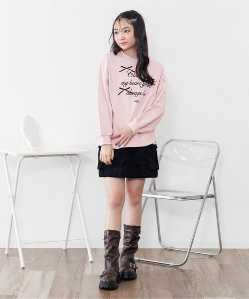 algy（アルジー）の「りぼんロゴBIGトレーナー（スウェット・キッズ・ピンク/グレー/オフホワイト・XX-SMALL/X-SMALL/SMALL/MEDIUM）」の12枚目の写真