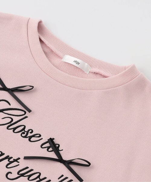 algy（アルジー）の「りぼんロゴBIGトレーナー（スウェット・キッズ・ピンク/グレー/オフホワイト・XX-SMALL/X-SMALL/SMALL/MEDIUM）」の7枚目の写真
