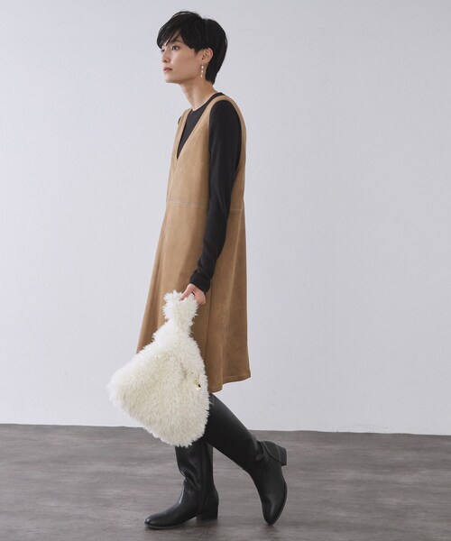 OPAQUE.CLIP（オペークドットクリップ）の「ラム風フェイクファーハンドバッグ（ハンドバッグ・レディース・ブラック/ブラウン系/オフホワイト・00）」の10枚目の写真