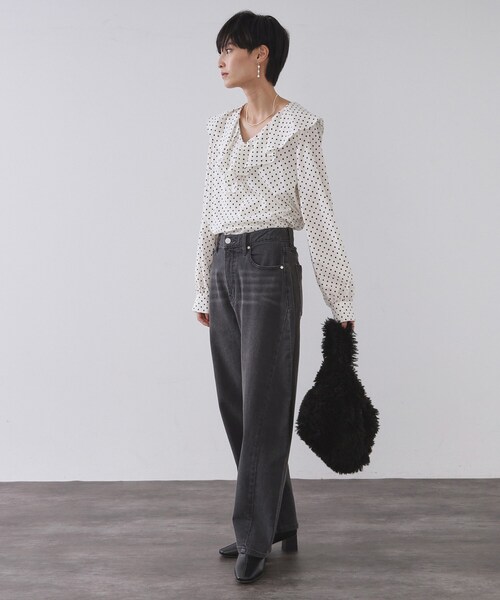 OPAQUE.CLIP（オペークドットクリップ）の「ラム風フェイクファーハンドバッグ（ハンドバッグ・レディース・ブラック/ブラウン系/オフホワイト・00）」の12枚目の写真