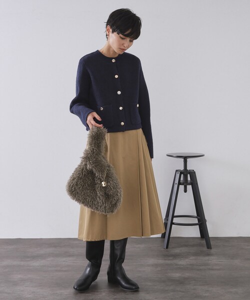 OPAQUE.CLIP（オペークドットクリップ）の「ラム風フェイクファーハンドバッグ（ハンドバッグ・レディース・ブラック/ブラウン系/オフホワイト・00）」の14枚目の写真