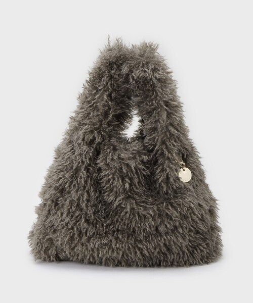 OPAQUE.CLIP（オペークドットクリップ）の「ラム風フェイクファーハンドバッグ（ハンドバッグ・レディース・ブラック/ブラウン系/オフホワイト・00）」の16枚目の写真