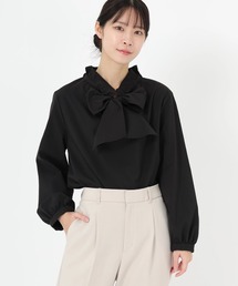 STRAWBERRY-FIELDS | ミルキータフタ_フリルカラーボウタイブラウス(シャツ/ブラウス)