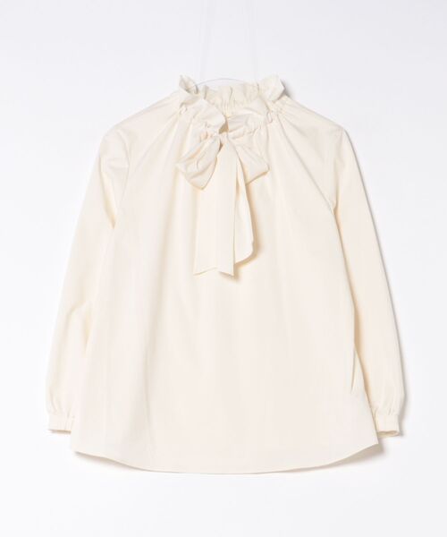 STRAWBERRY-FIELDS(ストロベリーフィールズ)の「ミルキータフタ_フリルカラーボウタイブラウス(シャツ/ブラウス・レディース・キナリ/ブラック・2)」の12枚目の写真