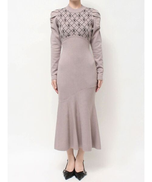 RESEXXY（リゼクシー）の「チェックジャガードマーメイドニットワンピース（ワンピース・レディース・アイボリー/ブラック/ベージュ・FREE）」の10枚目の写真