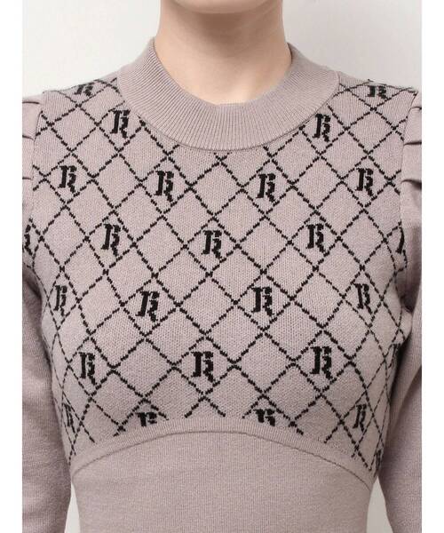 RESEXXY（リゼクシー）の「チェックジャガードマーメイドニットワンピース（ワンピース・レディース・アイボリー/ブラック/ベージュ・FREE）」の13枚目の写真