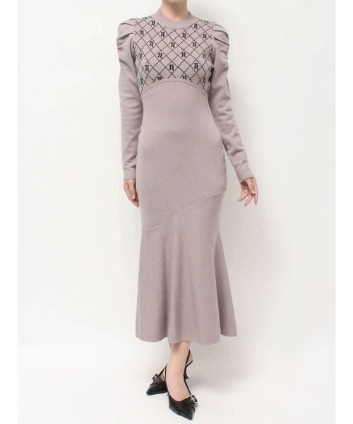 RESEXXY（リゼクシー）の「チェックジャガードマーメイドニットワンピース（ワンピース・レディース・アイボリー/ブラック/ベージュ・FREE）」の22枚目の写真