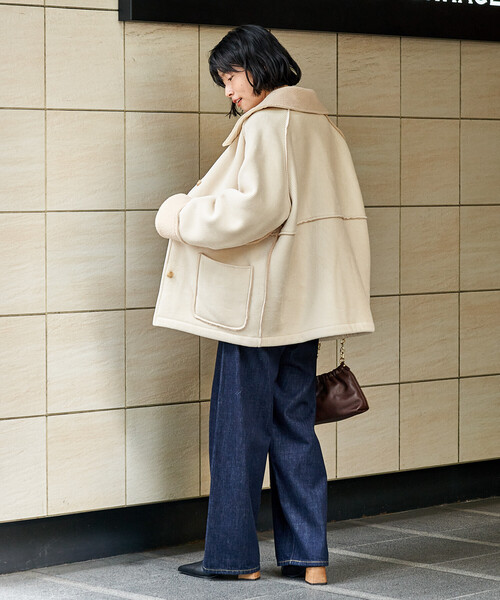 セール】ステンカラー コーデュロイ 裏ボアジャケット 限定展開