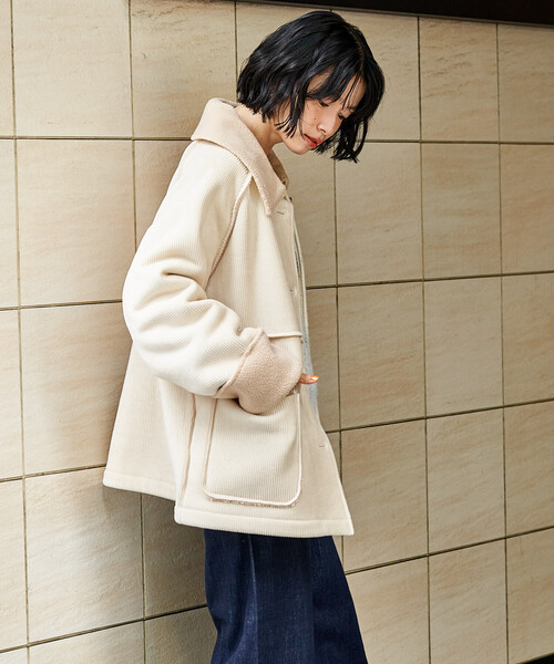 ステンカラー コーデュロイ 裏ボアジャケット 限定展開（ブルゾン