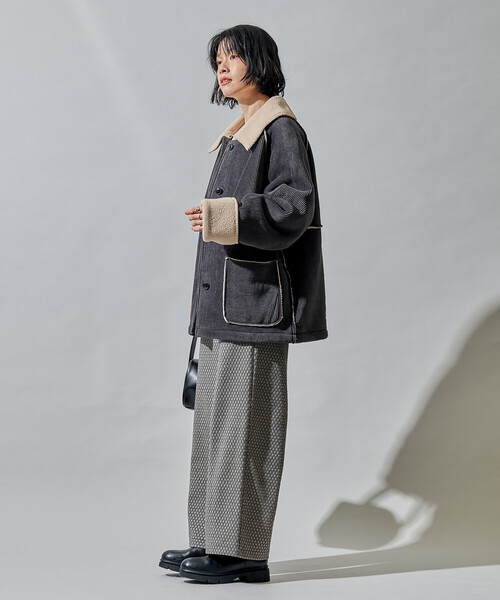 ステンカラー コーデュロイ 裏ボアジャケット 限定展開（ブルゾン