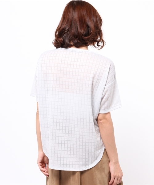 OUTLET（アウトレット）の「【Discoat Petit】布帛切替袖リボンP/O（Tシャツ/カットソー・レディース・グレー/オフホワイト・LARGE/MEDIUM）」の7枚目の写真