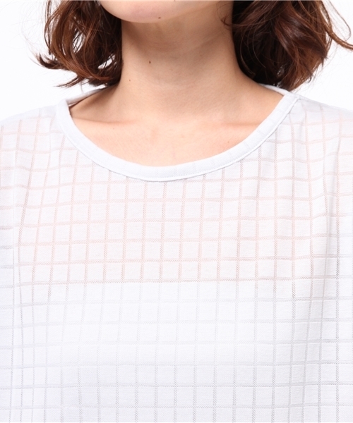 OUTLET（アウトレット）の「【Discoat Petit】布帛切替袖リボンP/O（Tシャツ/カットソー・レディース・グレー/オフホワイト・LARGE/MEDIUM）」の8枚目の写真