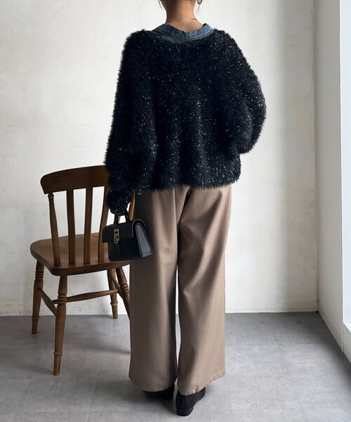 Chez toi（シェトワ）の「【静電気防止】サイドボタンタックパンツ（その他パンツ・レディース・ベージュ/ブルー/グレー/グリーン・FREE）」の14枚目の写真