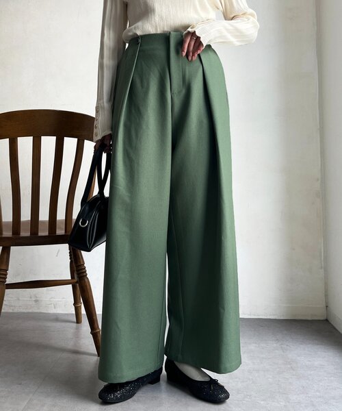 Chez toi（シェトワ）の「【静電気防止】サイドボタンタックパンツ（その他パンツ・レディース・ベージュ/ブルー/グレー/グリーン・FREE）」の18枚目の写真