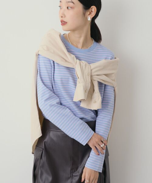 AMERICAN HOLIC（アメリカンホリック）の「クルーネックロングプルオーバー（Tシャツ/カットソー・レディース・ブラック/サックスブルー/オフホワイト/ネイビー/その他7・M/L）」の14枚目の写真