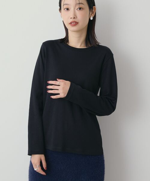 AMERICAN HOLIC（アメリカンホリック）の「クルーネックロングプルオーバー（Tシャツ/カットソー・レディース・ブラック/サックスブルー/オフホワイト/ネイビー/その他7・M/L）」の3枚目の写真